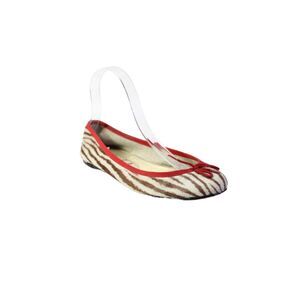London Sole Womens Animal Print Slip-on Red Trim Flat Shoes White Size Eur 37